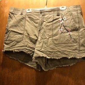 Plus sized olive-colored shorts